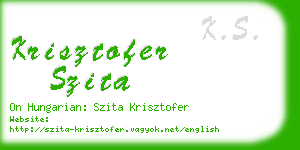 krisztofer szita business card